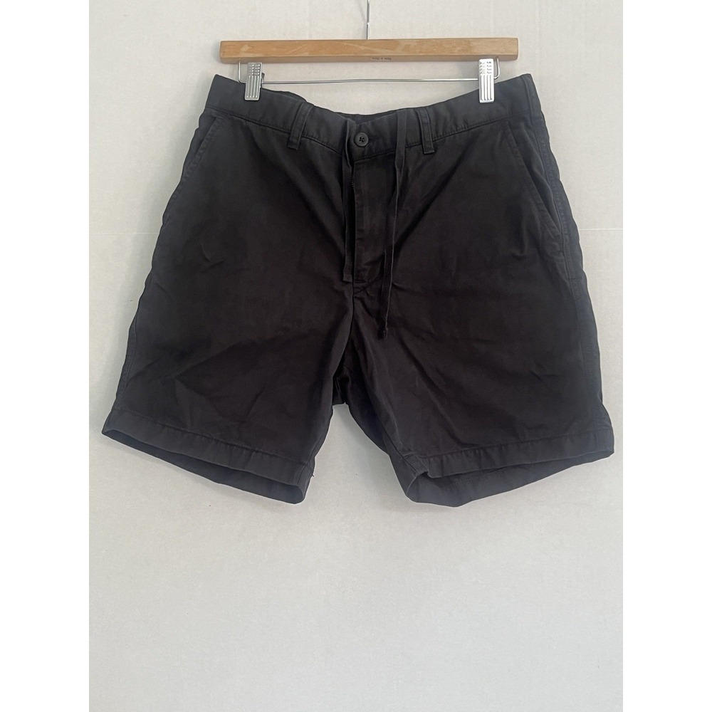 Uniqlo Shorts Mens Size Medium 30-33Black Cotton Canvas Chino Khakis Flat Front